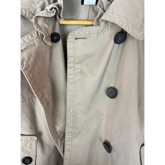 J. Crew Jacket Womens Sz 4 Khaki Pea Coat Double Breasted Cotton Stretch Preppy - Picture 11 of 12